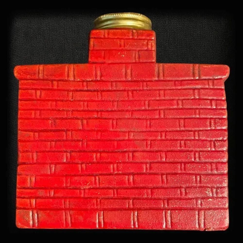 Vintage Red Fireplace Kerosene Lamp Base